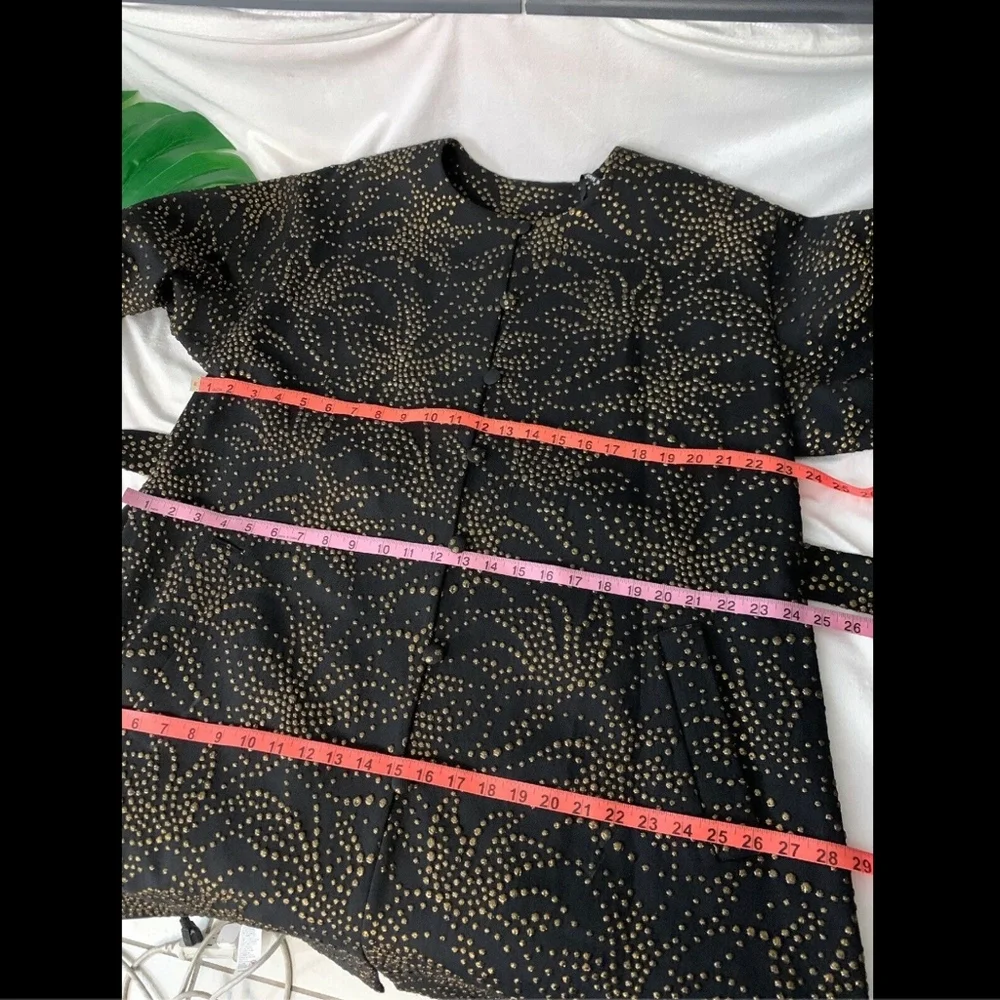 NWT $388 Tadashi Shoji Pollux Droplet Oversized Jacquard Coat [SZ‎ Large ] - Picture 7 of 8